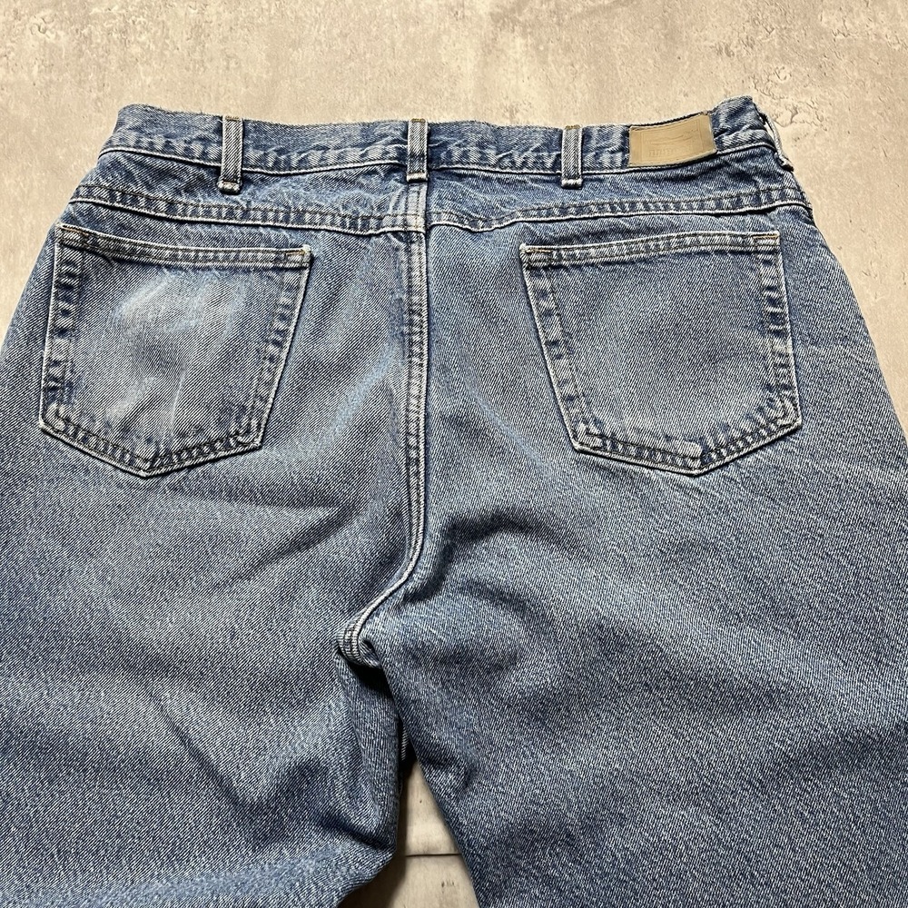 Vintage LL Bean Mens Red Plaid Flannel Jeans Size 32x30 Relaxed Fit USA Made - Picture 10 of 13